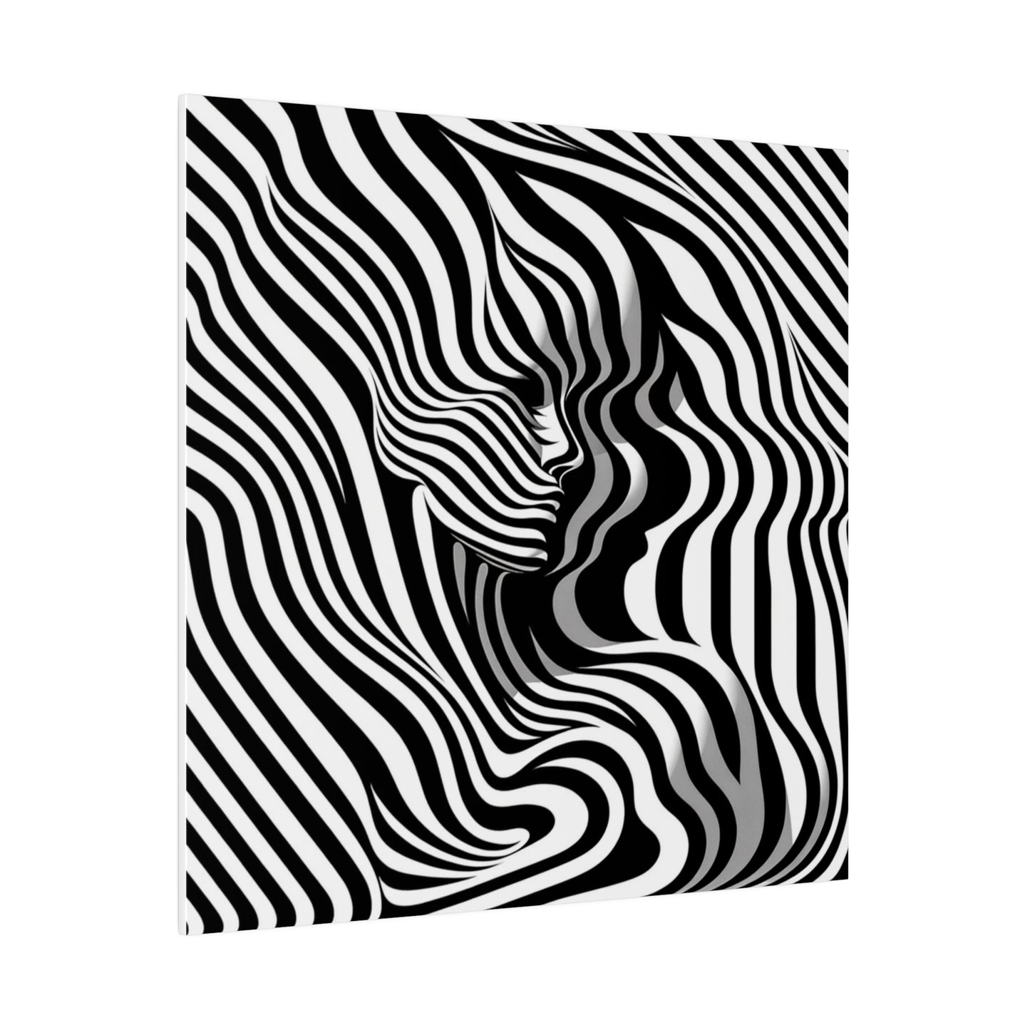 Tableau Toile optique noir et blanc - Silhouette de femme - Décoration intérieure Moderne et Originale