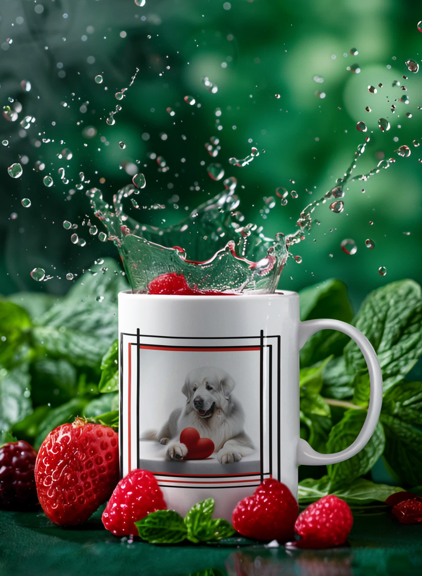 Mug Montagne des Pyrénées - Cadeau Parfait Amoureux des chiens - Tasse Originale Saint-Valentin - YOMYLE