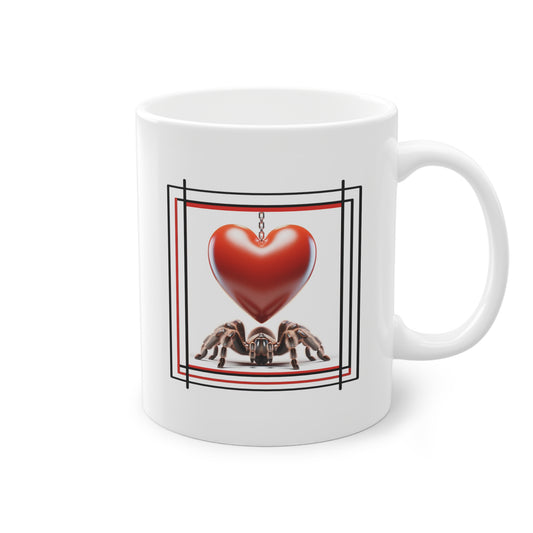 Araignée sous cœur pour mug cadeau