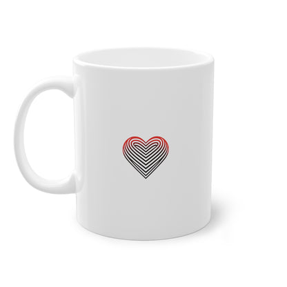 Mug avec design de cœur rayé pour fête des mères