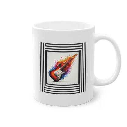 Mug avec guitare électrique vibrant et notes musicales