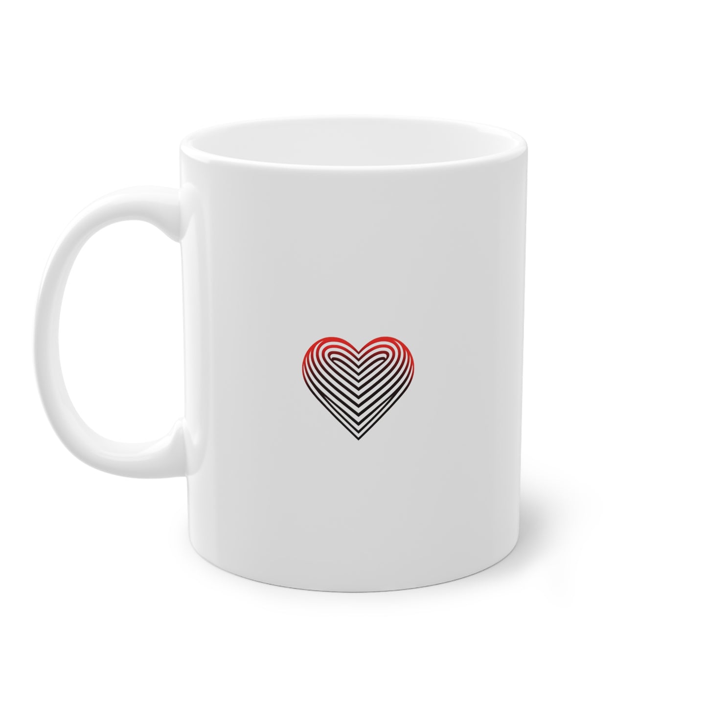 Mug Saint-Valentin avec Cœur en rayures  style art optique