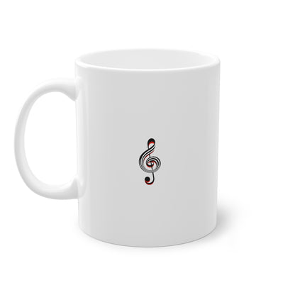 Mug blanc avec motif de clé de sol minimaliste