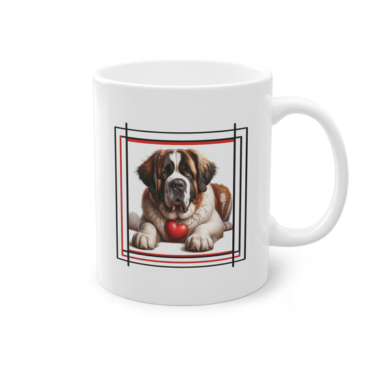 Mug cadeau avec Saint-Bernard et cœur