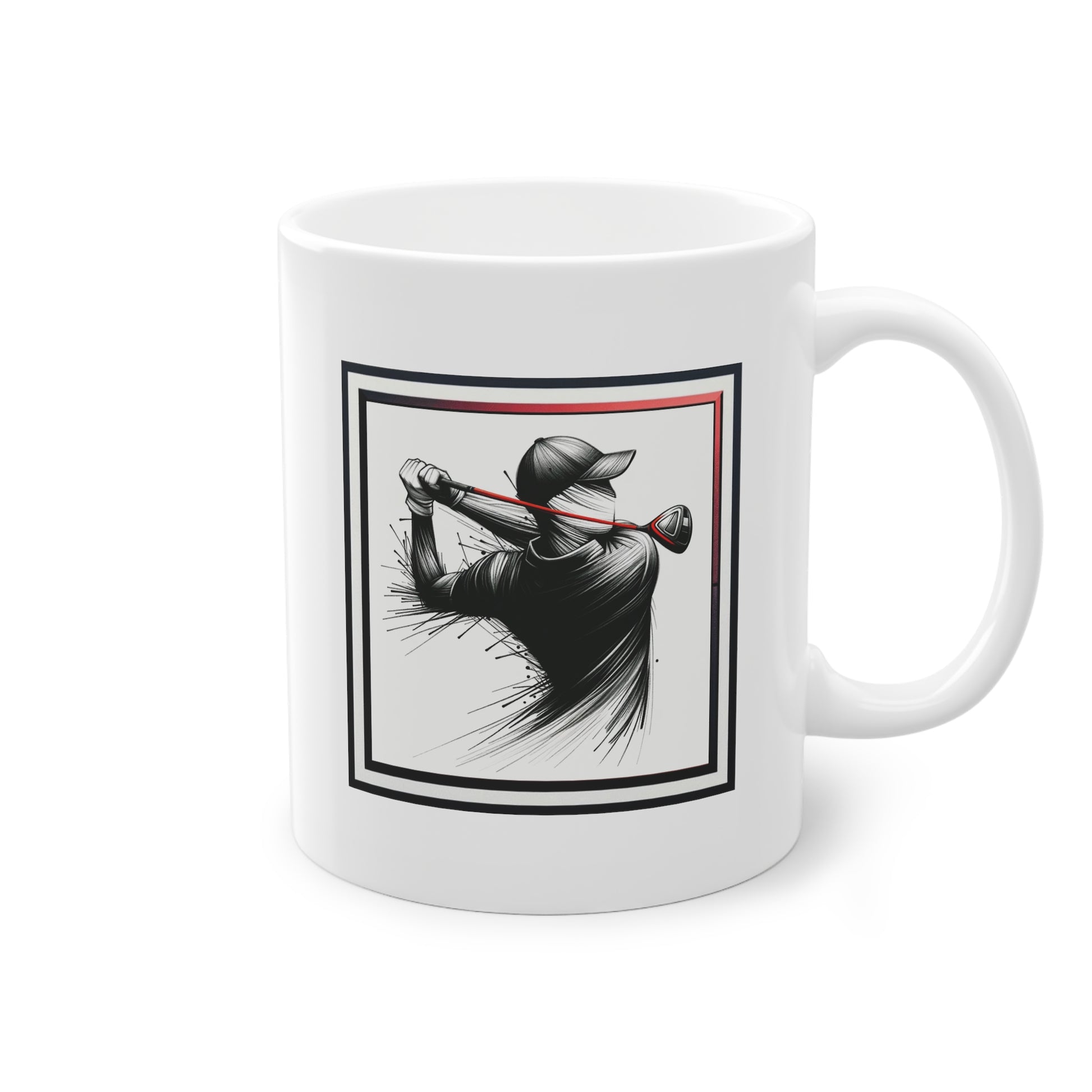 Golfeur Énergique, Mug Cadeau Moderne Rouge et Noir