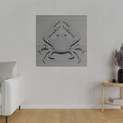 Design Animal Crabe Illusion Art Optique en noir et blanc tableau sur toile