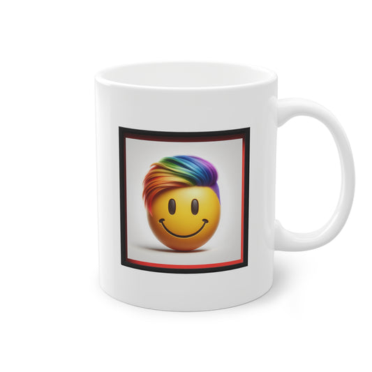 Smiley Joyeux aux Cheveux Arc-en-ciel sur Mug design idéal comme cadeau