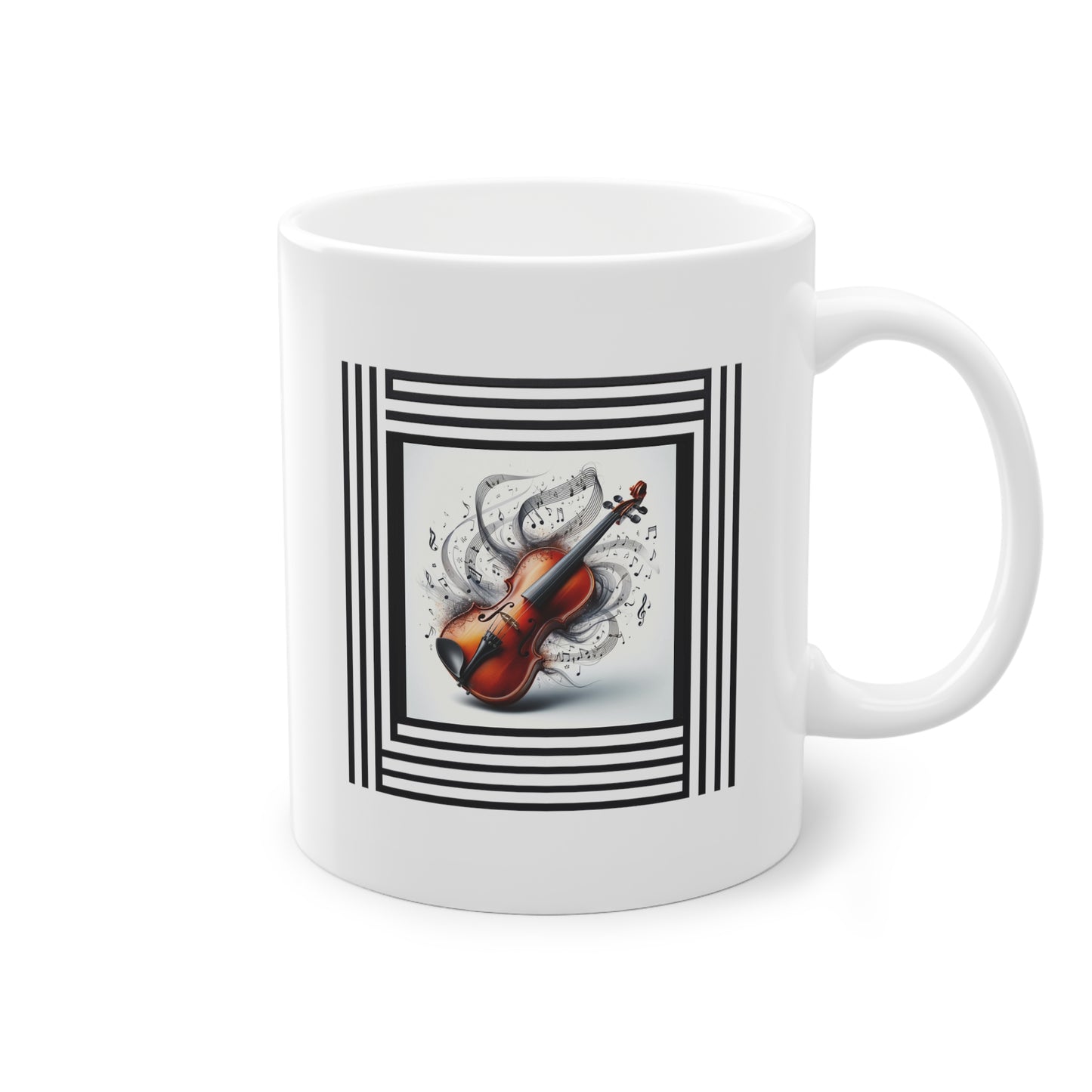 Mug Cadeau avec violon artistique et notes de musique