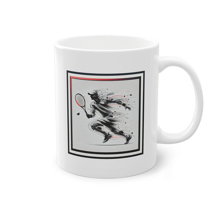 Tasse à offrir avec illustration de joueur de tennis en action, cadeau idéal pour homme sportif