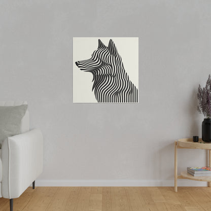 Tableau Déco Tendance -Toile Loup Illusion Art Optique Moderne