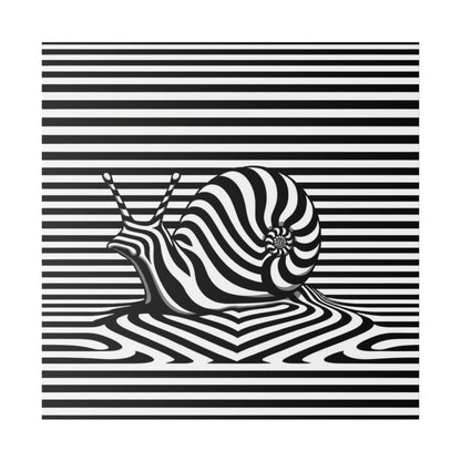 Tableau sur toile - Décoration Intérieure Originale - Animal Escargot en noir et blanc - Illusion Art Optique - YOMYLE