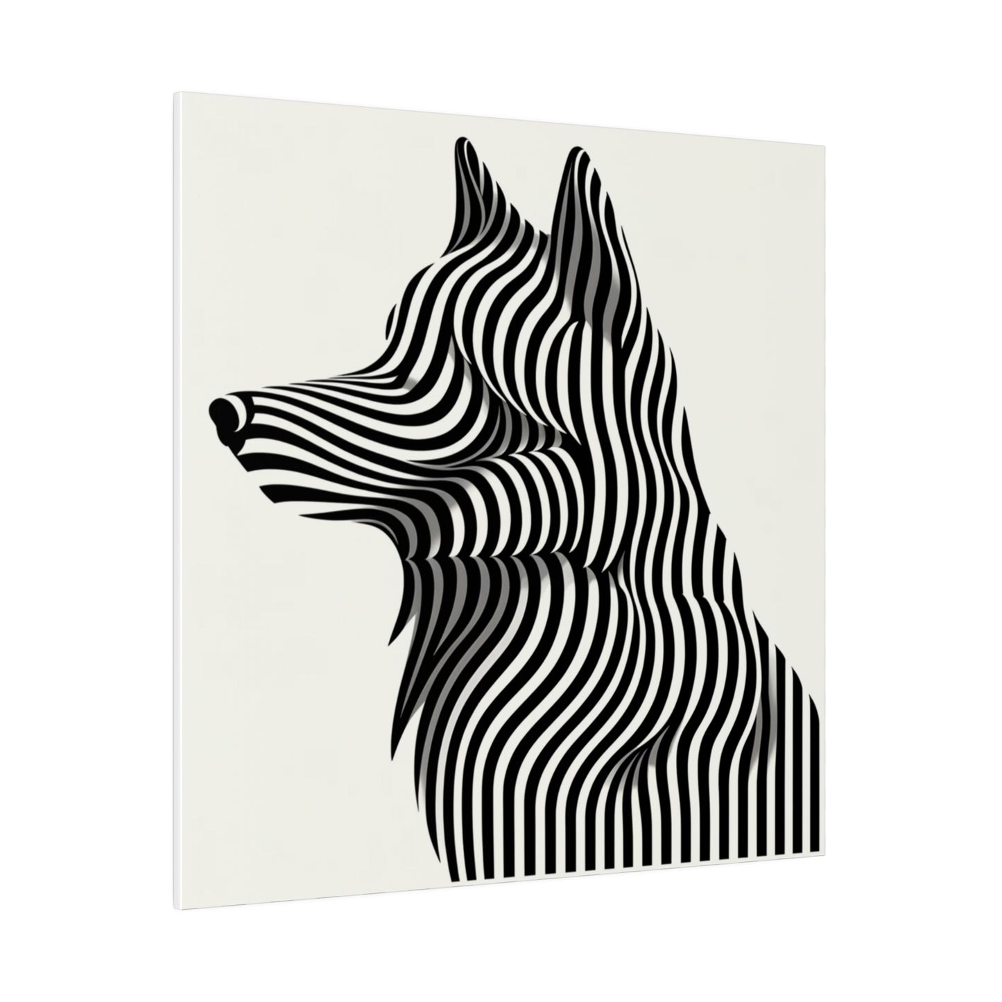 Tableau Déco Tendance -Toile Loup Illusion Art Optique Moderne