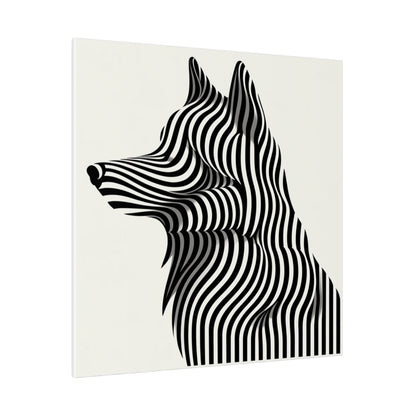 Tableau Déco Tendance -Toile Loup Illusion Art Optique Moderne