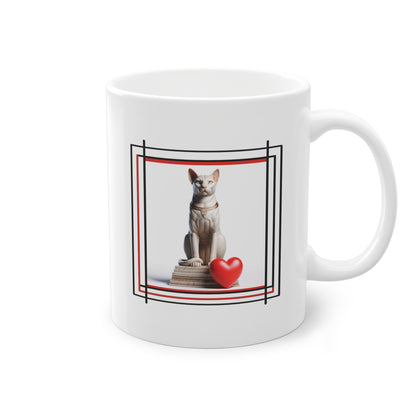 Mug avec Chat Sphynx et cœur pour cadeau original