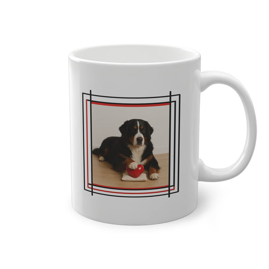 Grappige Mok Berner Sennenhond met Rood Hart – Cadeau Man Vrouw