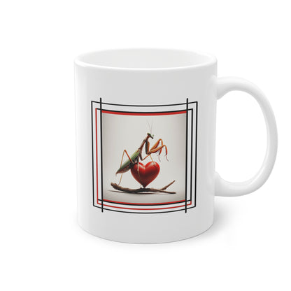 Mug avec mante religieuse et cœur pour Saint-Valentin