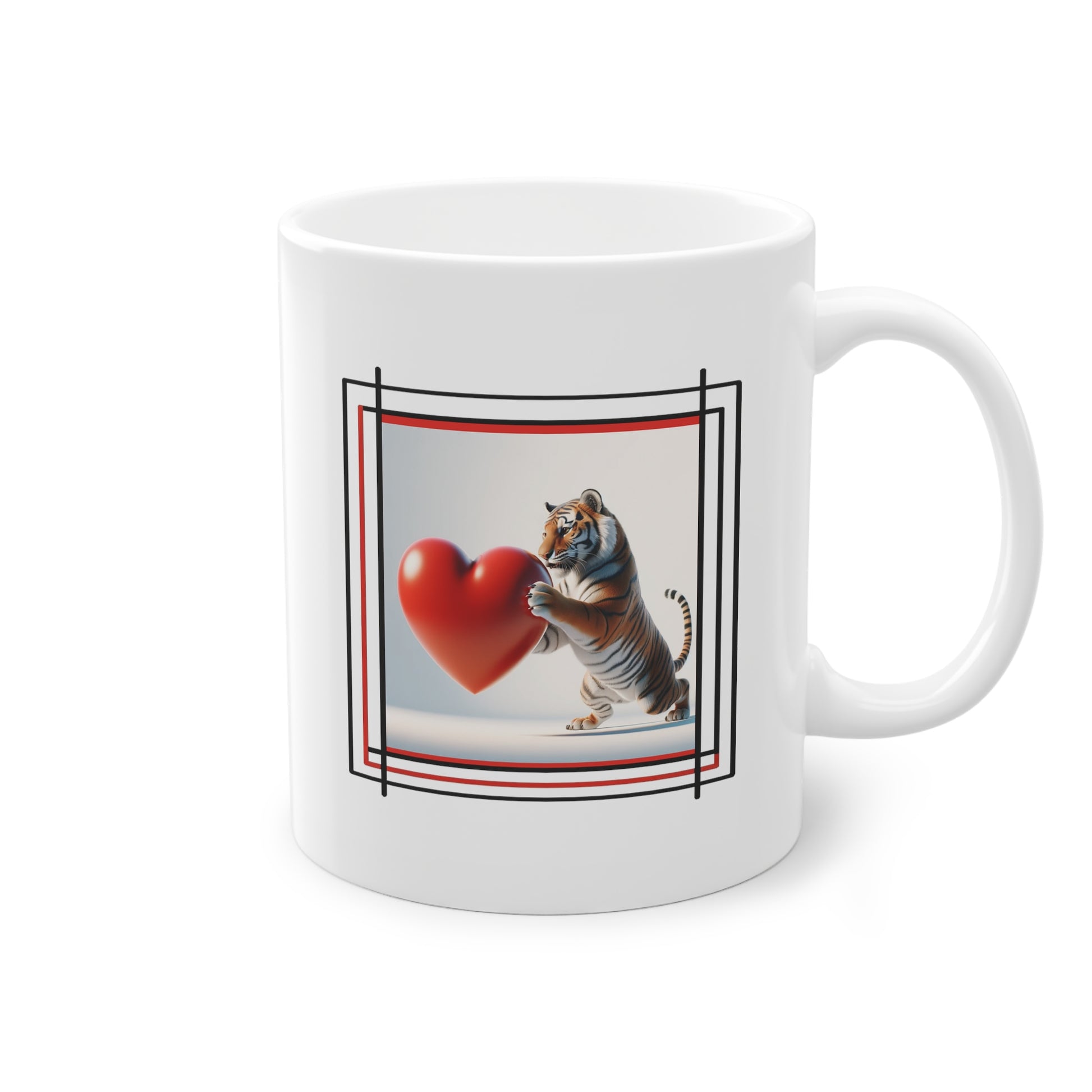 Tigre joueur avec coeur - Mug cadeau