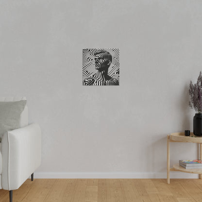 Toile Canvas Tableau moderne et design original avec une silhouette masculine en art optique noir et blanc