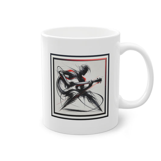 Mug design guitariste acoustique, cadeau original pour homme et femme