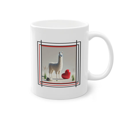 Tasse à offrir d'un lama avec cœur rouge – Design original et moderne - Super décoration